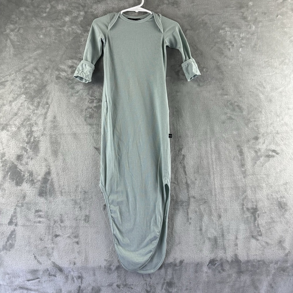 Blco Bamboo Knotted Gown Sleeper Sleep Sack Pajamas Turquoise Blue 3-6 Months